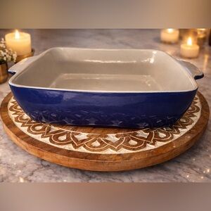 Cerutil Stoneware Portugal Blue Casserole Dish 13x12 | Oven/Freezer Safe